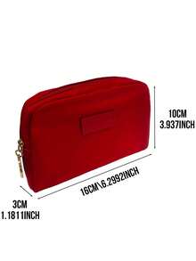 Giorgio Armani 红色布艺化妆包，品牌化妆箱，柔软法兰绒外层，防水内衬，耐用拉链，密封性好，大容量多隔层收纳，加固提手，轻便便携，适合旅行，防污易清洁，多功能收纳，经典红色，是女性、化妆师、旅行者、专业人士的理想之选，适合通勤、旅行、居家收纳，是送给她的完美礼物。 - 紅色 - 查看 13