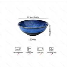 1pc/2pcs Japanese Style Kiln-Fired Glazed Ceramic Noodle Bowl Salad Bowl Home Restaurant Ramen Bowl Large Soup Bowl Fruit Salad Instant Noodle Bowl - 1 Pc - View 9