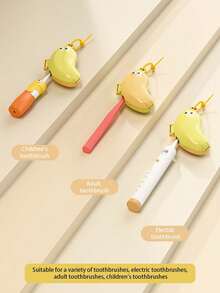 1pc Cute Banana Shaped Toothbrush Holder & Travel Storage Box, 2-In-1 Mini Portable Toothbrush Protective Case With Built-In Silicone Toothpaste Capsule Storage Box, Hanging Cord, Suitable For Business Travel, Hotel, Dorm, Easy To Store And Carry, Ideal For Students And Couples - Multicolor - View 5