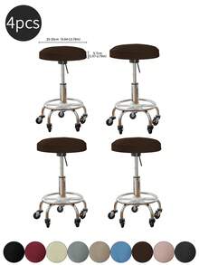 1pc Universal Removable Spill-Resistant Velvet Stretch Round Bar Stool Cover, Modern Style Dust-Proof Slipcover For Living Room, Kitchen - Multicolor - View 31