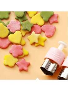 3/5/6 Pcs Stainless Steel Kitchen DIY Mold Set, Embossing Mold Set, Fruit & Vegetable Cookie Cutter, DIY Creative Lunch Decor, Kitchen Decor, Dining Room Decor, Dumplings, Cookies, Butterfly Surface Embossing - Multicolor - View 7