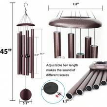 45'' Large Wind Chimes For Outside With Deep Tone, Wind Chimes Outdoor Garden & Patio Hanging Décor, Sympathy Gifts. Bronze - 38'' Black - View 10