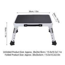 One-Step Stool, Multifunctional Portable Folding Ladder With Non-Slip Platform, Rubber Feet For Household Repairs - Black - View 2