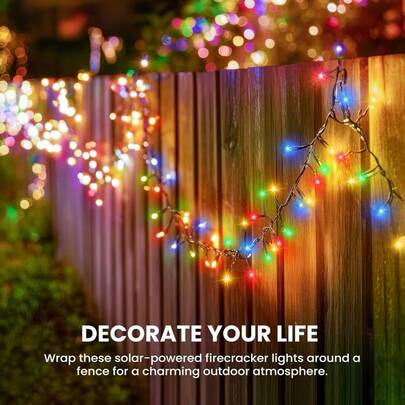 Solar Outdoor Lights, Garden Decor, 1/2 Pack Outdoor Solar String Lights, 8 Lighting Modes, Yard Tree Christmas New Year Party Wedding (Warm White/White/Multi-Color) Garden Decor Home Decor And Accessories