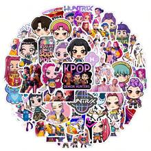 50pcs K-POP Girl Group Cartoon Stickers - 50pcs Waterproof Cute Chibi Character Stickers Suitable For Water Bottles, Laptops, Skateboards, Phone Cases And Diaries, Perfect Gift For K-POP Fans, Teenagers And Girls - Multicolor - View 5