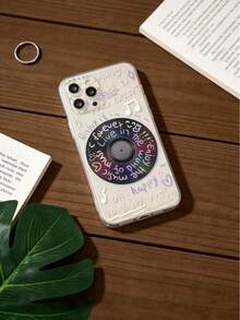 Funda para iPhone con diseño de disco de vinilo iridiscente, cubierta transparente con diseño musical, protección Y2K - Multicolor - Ver 7