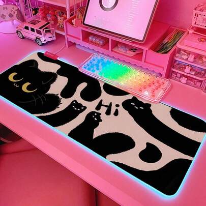 Leopard Print Gaming Mouse Pad Large Extended XXL Non-Slip Rubber Base Stitched Edges Waterproof Desk Mat, Classic Cheetah Pattern Mousepad For Computer Laptop PC Gamer Office Home Decor