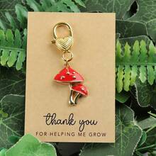 5pcs Magical Mushroom Keychain Set, Comes With "Thank You For Helping Me Grow" Appreciation Gift, Seasonal Gift, Father's Day, Mother's Day Gift, Special Graduation Thank You Favor, Bag Charm, Backpack Decor - Multicolor - View 6