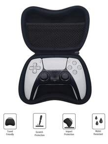 1 Set PlayStation5 Controller EVA Storage Case + 8pcs Controller Joystick Cap, Anti-Drop, Anti-Dust, Anti-Scratch, Anti-Explosion, Waterproof, Enhanced Gaming Experience - View 3