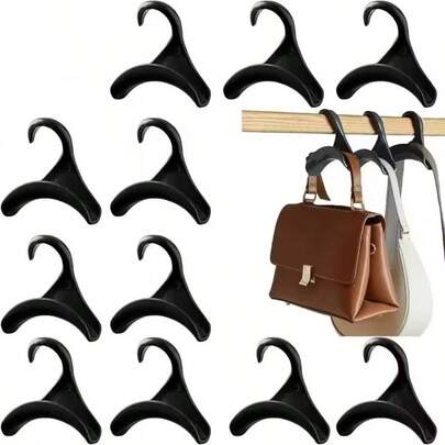 10 piezas Ganchos colgadores de bolso, sombrero, bufanda, perchero de almacenamiento, ganchos para armario, mochila, soporte organizador de bolsos