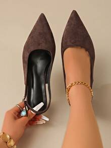 JABOOLINX Giày sandal quai ngang thanh lịch kiểu Pháp cổ điển, sandal nơ thời trang mùa xuân/hè, giày cao gót mũi nhọn sành điệu mới về, sandal nơ công sở nhẹ nhàng, sandal đa năng mùa hè mới phù hợp với váy. - Cà phê nâu - Xem 6