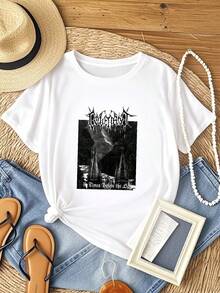 Maglietta da donna con stampa "The Kovenant In Times Before The Light", in cotone, taglie dalla S alla 5XL, BE1717 - Bianco - Visualizzare 6