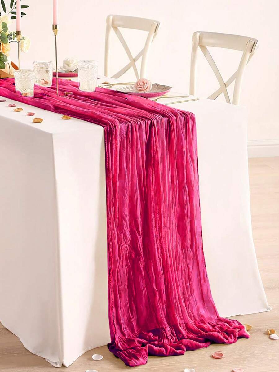 1 khăn trải bàn voan màu đỏ hồng, kiểu Bohemian, dài 90*180cm, thích hợp cho tiệc mừng em bé, trang trí tiệc sinh nhật, trang trí tiệc em bé, trang trí bàn ăn, trang trí đám cưới, đồ dùng tiệc cô dâu, trang trí nhà cửa, trang trí ghế, trang trí bàn trang điểm, đồ dùng tiệc mùa xuân