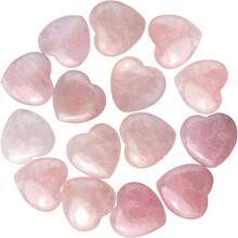 20mm Pink Quartz Heart-Shaped Crystal Stone Natural Gemstone Craft Heart-Shaped Ornament Craft - Mã não xanh - Xem 7