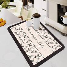 法式浪漫隔热垫，厨房台面沥水垫，速干，防水，防滑，易清洁，适用于咖啡机 - 芥末黃 - 查看 15