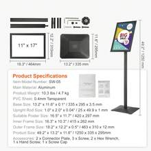 Bacheche - Supporto in metallo, 28 x 43 cm (11 x 17 pollici) - Visualizzare 7