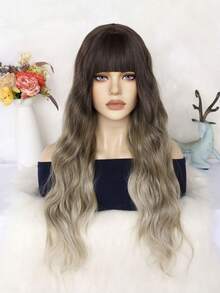 Tóc giả dài xoăn màu ombre xám/nâu/vàng, chất liệu tổng hợp chịu nhiệt, kiểu rẽ ngôi giữa/mái, kiểu tóc giả châu Âu thích hợp cho cosplay và tiệc tùng. - Nhiều màu - Xem 14
