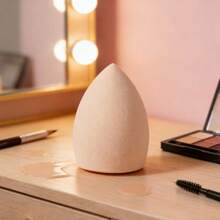 1pc Fashionable Large Pink Makeup Sponge, Made Of Skin-Friendly Hydrating Material, Quickly Expands When Wet, Suitable For Gentle Makeup Application, Reusable, Non-Shedding, High Density & Elasticity, Ideal Makeup Tool - Khaki - View 8