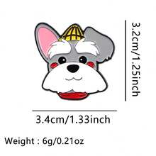 可爱卡通宠物狗珐琅徽章 趣味动物盆栽黑猫胸针翻领别针徽章 背包服装配饰 时尚首饰 朋友礼物 - 黑色 - 查看 14