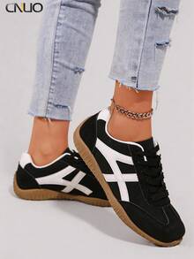 Hidkat Women's Summer Casual Flat Shoes, Lightweight Slip-On Outdoor Sports Shoes With Color Blocking, Comfortable And Non-Slip, Suitable For Spring And Autumn - 670 Black - View 3