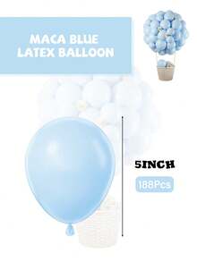 18 Inch/12 Inch/10 Inch/5 Inch (Different Quantities) Blue Balloons, Suitable For Birthday, Bridal Shower, Graduation, Princess Theme, Bachelorette Party And Blue Theme Party Decoration (Includes Ribbon And Knotter) - View 9