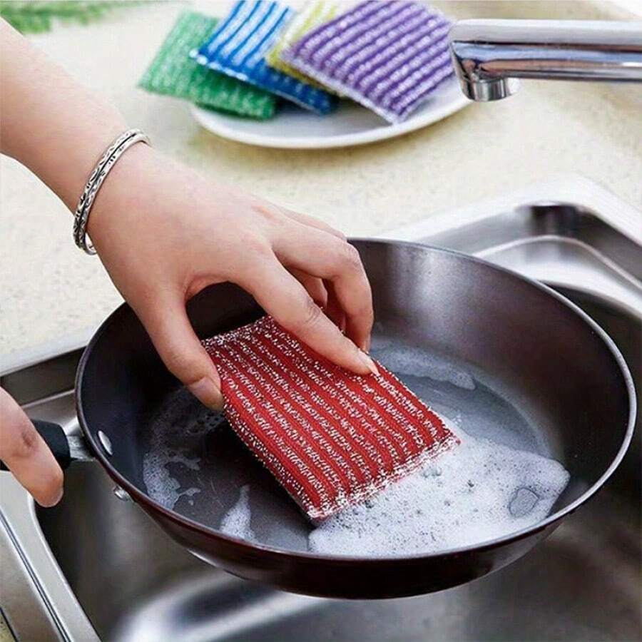 8pcs Multifunction Polyurethane Cleaning Sponges, Featuring 3D Embossed Wire Particles, Suitable For Nighttime Kitchen Cleaning, Home Organization And Daily Cleaning, Non-Abrasive And Durable, Random Color Delivery, Ideal Household Kitchen Cleaning Assistant - 8 Magic Sponges - Random Colors - View 1