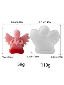 Angel Heart Flower Bouquet Scented Candle Silicone Mold | 3D Angel Shaped | DIY Handmade Candle Mold | Gift For Girlfriend/Best Friend/Home Decor - Angel Heart Bouquet Series - Mold - View 12