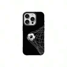 Soccer 1pc TPU Material Football Goal Moment Graphic Phone Case Suitable For IPhone 17 Pro Max/17/16 Pro Max/15/13/12/11, S20 FE/A15/S24/A55, Note 11/Note 12/Note 13 Pro, Full Coverage Anti-Drop Soft Protective Phone Case - Black - View 5