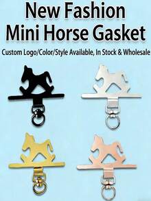 1个男女通用手机挂绳支架，不锈钢旋转半圆金属夹，超薄金属配件，适用于手机挂绳，防丢，耐用，适合所有季节户外露营旅行居家办公学校宿舍冬季生日礼物日常使用 - 彩色 - 查看 3