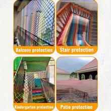Red de de cuerda de nailon de colores, red para barandillas de escaleras y balcones, red de protección contra caídas en la construcción, protección contra caídas en patios exteriores, colores de advertencia de alta intensidad, materiales duraderos, fácil instalación, multiusos. - Multicolor - Ver 10