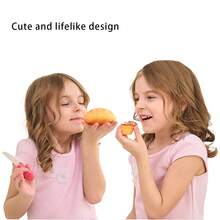Realistic Bread Crumb Toy, Fun Afternoon Tea Pretend Play Croissant Toy, Interesting Cartoon Food Toy For Girls - Multicolor - View 4