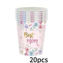 Bộ đồ dùng ăn uống dùng một lần 51 món dành cho Ngày của Mẹ này bao gồm 10 đĩa ăn tối, 10 đĩa tráng miệng, 10 cốc giấy, 20 khăn ăn, 1 khăn trải bàn và 1 banner kéo ra. Bộ đồ dùng ăn uống dùng một lần tiện lợi này rất phù hợp cho cắm trại, dã ngoại, tiệc nướng ngoài trời, đám cưới và tiệc sinh nhật. - Nhiều màu - Xem 12