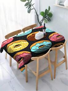 1 chiếc khăn trải bàn in hình bánh donut, thích hợp cho nhà hàng, phòng khách và trang trí nhà cửa. Dễ bảo quản, có thể tái sử dụng, là điểm nhấn tuyệt vời cho bàn ăn hoặc trang trí tiệc tùng, và cũng là một món quà ý nghĩa. - A - Xem 9