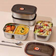 304 Stainless Steel Bento Box - Thick Stainless Steel Lunch Box With Lid, Multipurpose, Dishwasher , Flip-Top, Reusable, Rectangular Lunch Container, Suitable For Meal Prep, Gym, Office, Picnic - Lunch Box With Lid - View 10