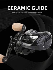 BILLINGS 鼓式渔线轮，带泄力调节器的鼓式渔线轮，最大泄力8公斤，带磁力刹车系统，7.3:1高速齿轮比，适用于淡水和海水垂钓 - 黑色 - 查看 7