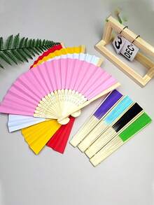 客製化姓名/Logo 白色婚禮扇，經典 DIY 手持扇，裝飾性高品質客製化，個性化、時尚且精緻 - 彩色 - 查看 9