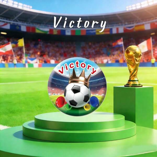 FIFA Football Victory Theme Badge, Fan Cheering Brooch, Sports Event Memorial Pin, Football Lover Personalized Accessory, Watching Party Outfit Decor, Sports Style Brooch, Fan Collectible Memorial Badge, Football Match Cheering Accessory, Daily Wear Personalized Brooch