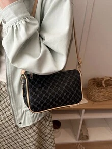 Nueva bolsa de hombro, bolso de mujer minimalista de estilo francés chic para uso casual y de commute - Negro - Ver 1