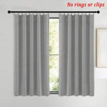 Bộ 2 rèm cửa nhỏ bằng nhung màu xám đậm cao cấp kiểu Châu Âu COSENNATUR, thiết kế có khe luồn thanh treo, cản sáng cao, cách âm, cách nhiệt, làm tối phòng, bảo vệ sự riêng tư, mềm mại và mịn màng, vải co giãn, bền, có thể giặt, phù hợp cho phòng ngủ, phòng khách, phòng ăn, nhà bếp, văn phòng, tủ quần áo, định lượng 220gsm, Halloween - Màu xám đen - Xem 2