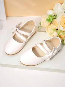 1 đôi giày Mary Jane màu trắng có nơ cho bé gái, kiểu dáng công chúa ngọt ngào cho mùa hè - trắng - Xem 4