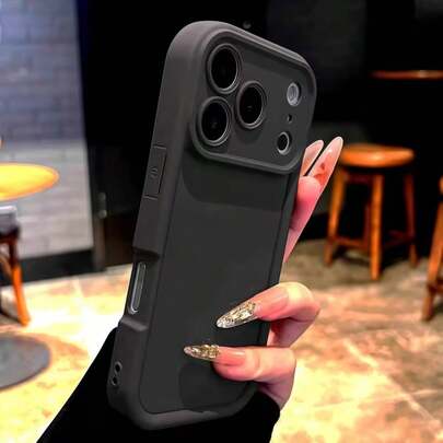 Funda de teléfono minimalista y gruesa con absorción de golpes, color negro, compatible con iPhone 17/17Pro/17promax/16 Pro Max/16/16 Pro/16 Plus/16E/15/15 Plus/15 Pro/15 Pro Max/11/12/13/14 Pro Max/XS/XR/11 Pro/11 Pro Max/12 Pro/12 Pro Max/13 Pro/13 Pro Max/7 Plus/14 Pro/14 Pro Max/14 Plus/7 Plus/8 Plus/8/SE2/13 Mini/12 Mini, carcasa suave, resistente al agua y a los arañazos