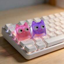 1 个可爱又别致的猫咪造型键帽；键帽采用十字形按键，材质为树脂。此键盘仅赠送一个键帽。 - 查看 9