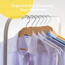 Wooden Hangers - 30 Pack - Clothes Hanger For Daily UsedSmooth Finish Wood Hanger With Precisely Cut Notches Coat Hangers Heavy Duty Hanger For Shirt Suit Dress Natural - 自然的 - 查看 5