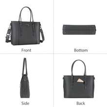 MOSISO PU Cuero para Portátil Tote Bolso para Mujer 17-17.3 Pulgadas Gris - 17.3 Pulgadas - Ver 5