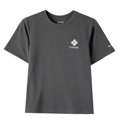 Columbia Áo thun nữ Cedar Trail™ in hình, kiểu dáng tối giản, thoải mái, thoáng khí, thích hợp mặc hàng ngày, ngoài trời, thể thao và thư giãn, màu đen cổ tròn tay ngắn XR6735011