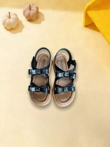 儿童夏季室内幼儿沙滩鞋 - 黑色 - 查看 3