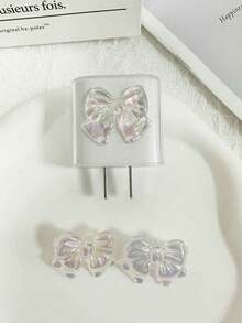 5个激光蝴蝶充电适配器保护套，兼容苹果20W/ 13/14，透明防摔设计 - 彩色 - 查看 3