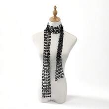 1pc Fashionable Sequin Scarf Hollow Out Neck Scarf Waist Chain, Street Dance Accessory - Black - View 11