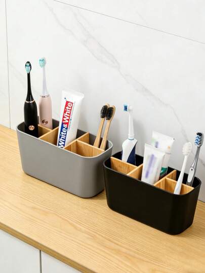 1pc Toothbrush/Toothpaste Holder, Suitable For Bathroom & Shower, Multi-Function Toothbrush Organizer, Bathroom Toothbrush Storage Rack, Home Bathroom Decor, Autumn, Back To School