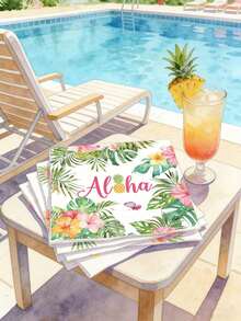 40pcs Hawaiian Themed Disposable Paper Napkins, Featuring Pineapple And Hibiscus Flower Patterns, Disposable Paper Party Supplies Suitable For Birthday, Wedding And Other Celebration Events - 33*33cm - View 4